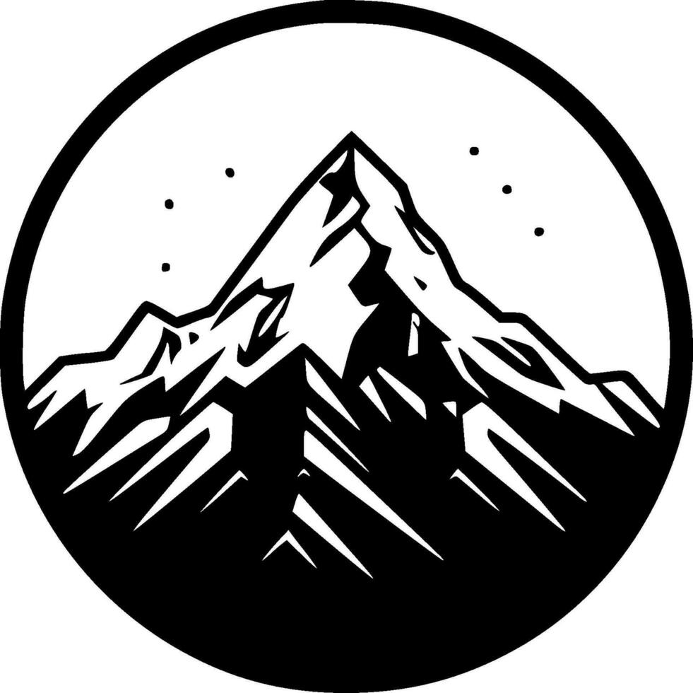 Mountain, Black and White Vector illustration