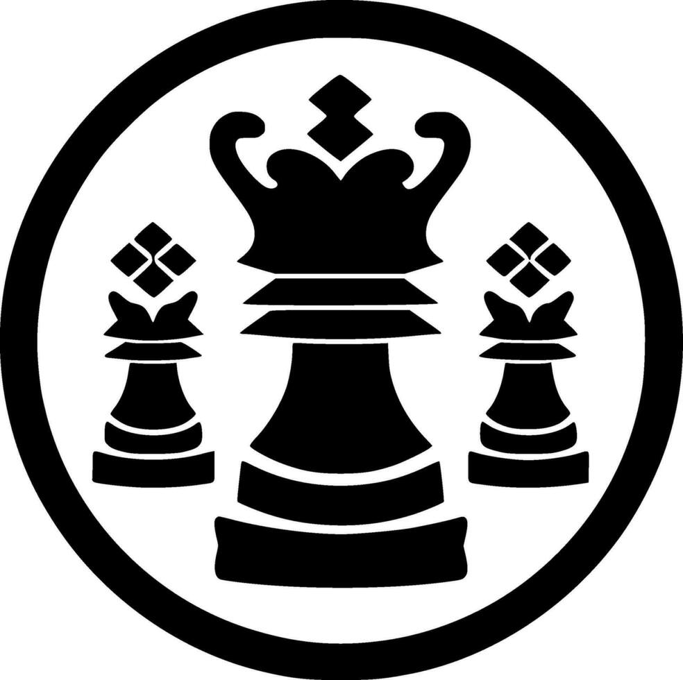 Chess, Black and White Vector illustration
