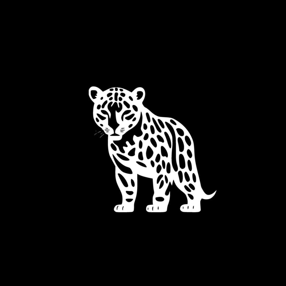 leopardo, minimalista y sencillo silueta - vector ilustración