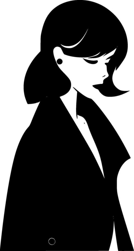Fashion Girl - Minimalist and Flat Logo - Vector illustration