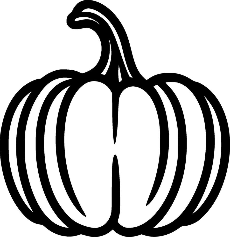 Pumpkin - Black and White Isolated Icon - Vector illustration