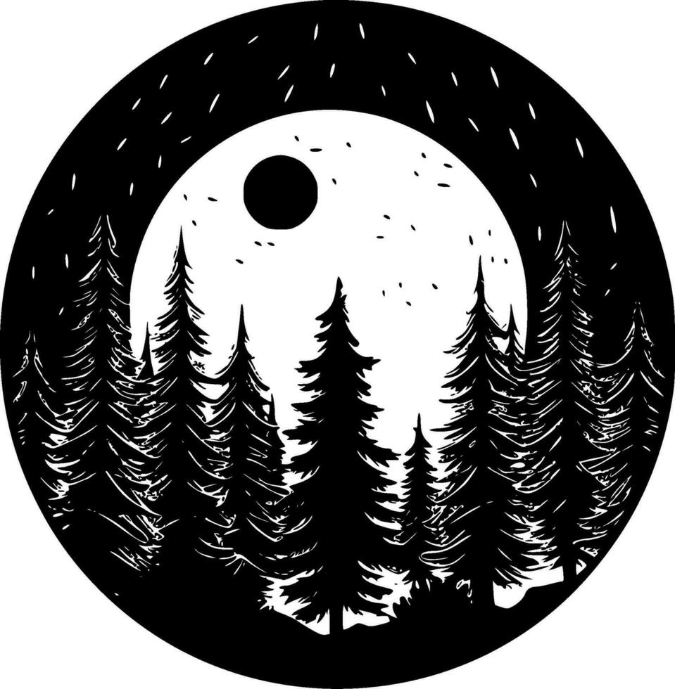 bosque - minimalista y plano logo - vector ilustración