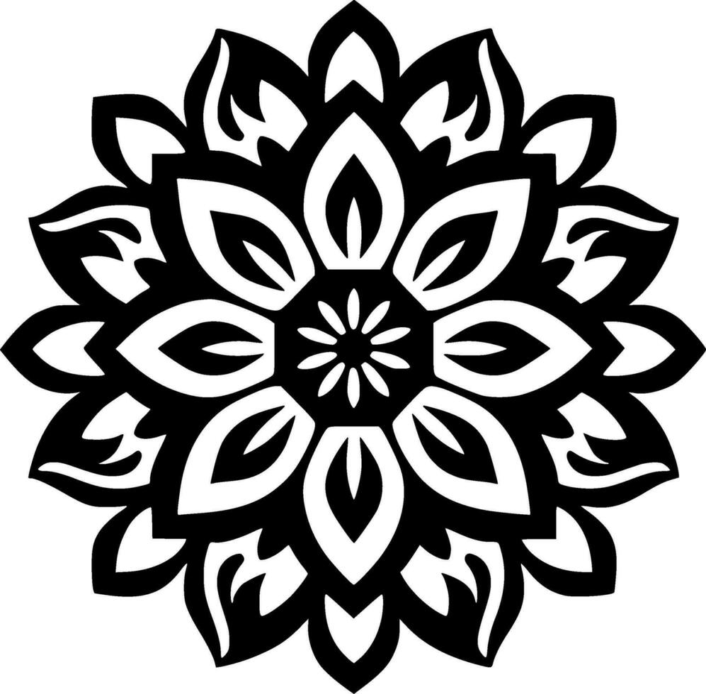 Mandala, Minimalist and Simple Silhouette - Vector illustration
