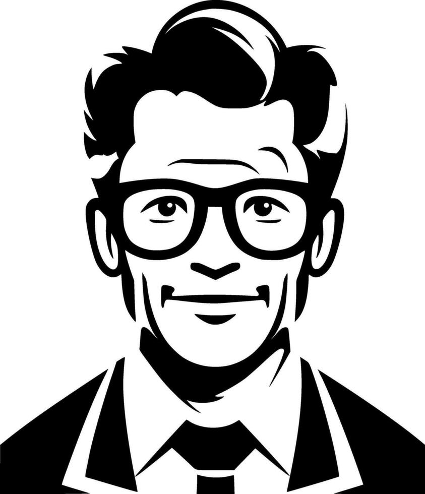 profesor - negro y blanco aislado icono - vector ilustración