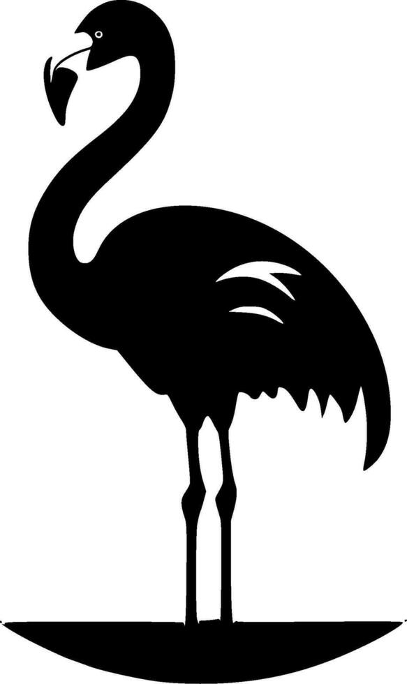 Flamingo, Black and White Vector illustration