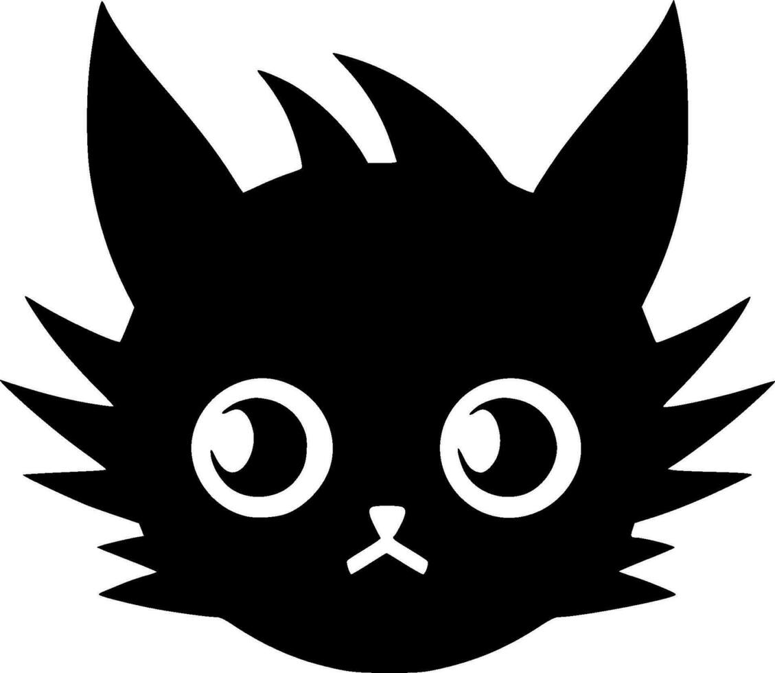 gato - negro y blanco aislado icono - vector ilustración