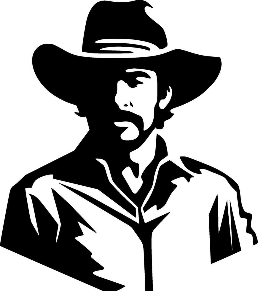 Western, Black and White Vector illustration