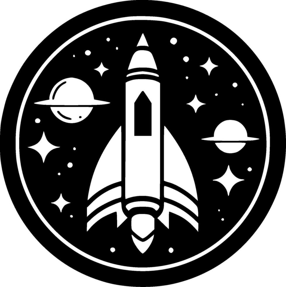 Space - Black and White Isolated Icon - Vector illustration