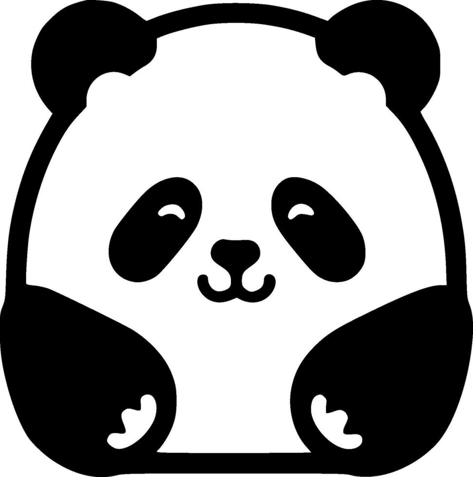 Panda, Black and White Vector illustration