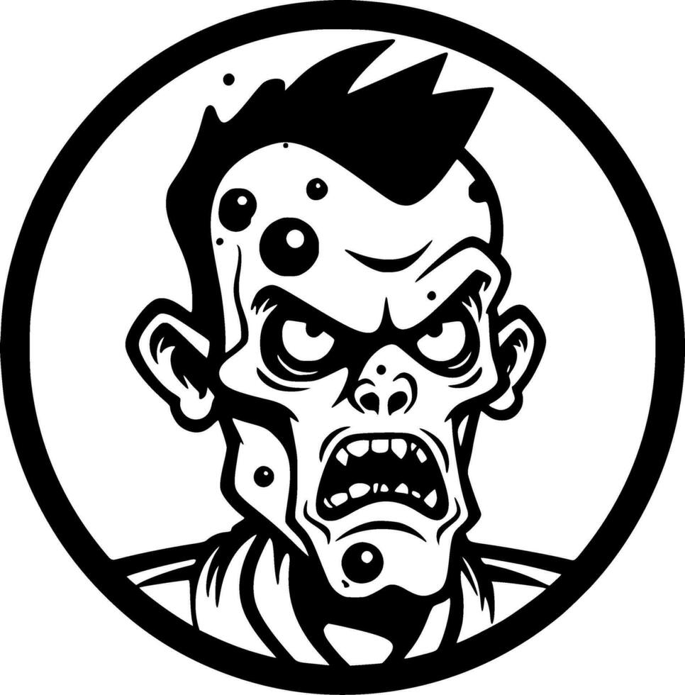 Zombie - Black and White Isolated Icon - Vector illustration