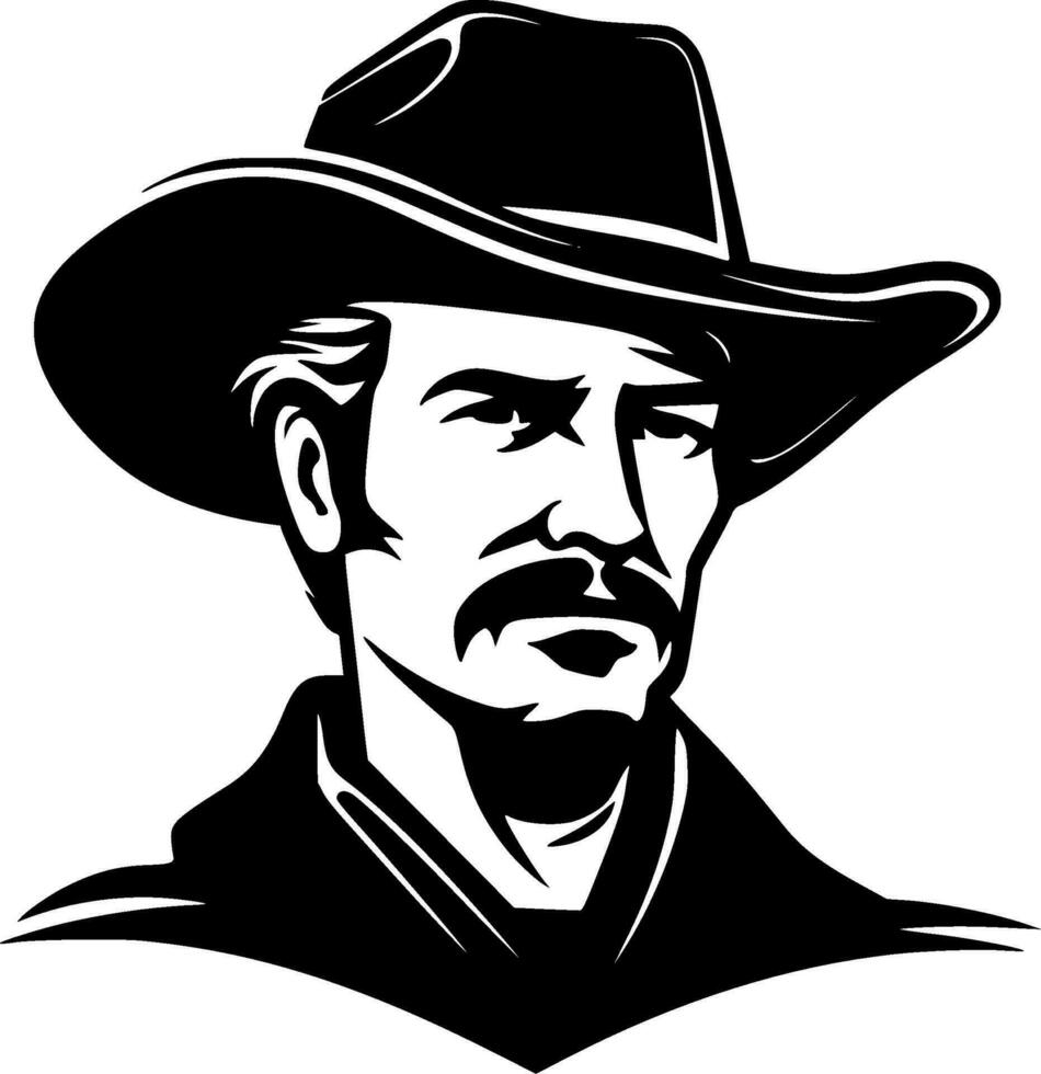 Western, Black and White Vector illustration