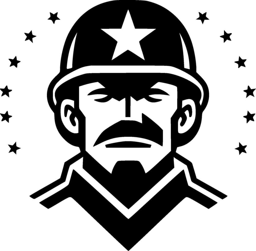 ejército, negro y blanco vector ilustración