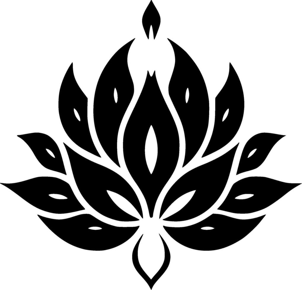 Mandala - Black and White Isolated Icon - Vector illustration