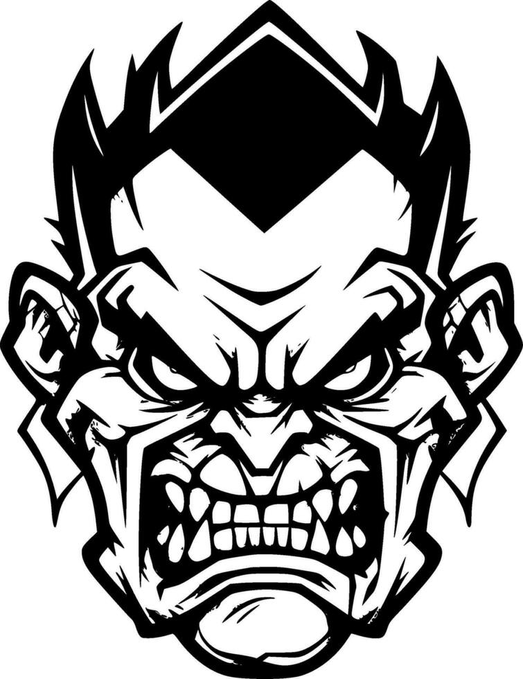 Zombie, Black and White Vector illustration