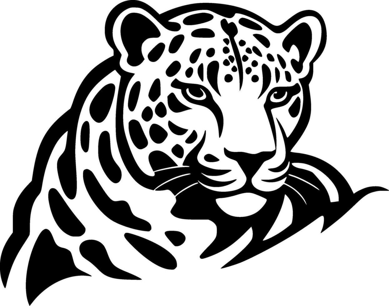 leopardo, minimalista y sencillo silueta - vector ilustración