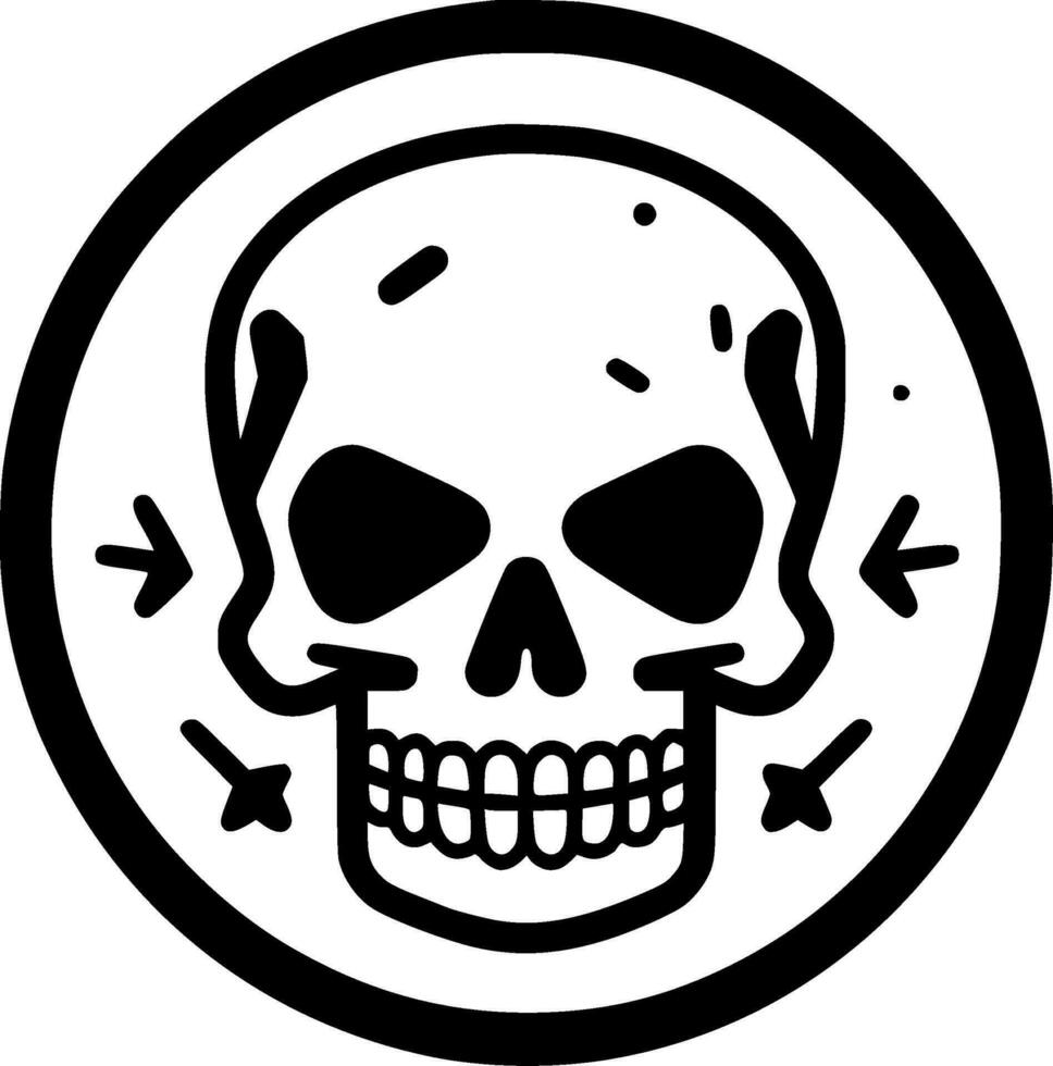 Skull - Black and White Isolated Icon - Vector illustration