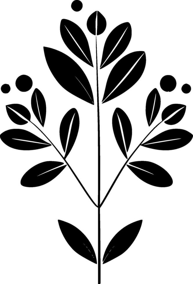 Eucalyptus - Black and White Isolated Icon - Vector illustration
