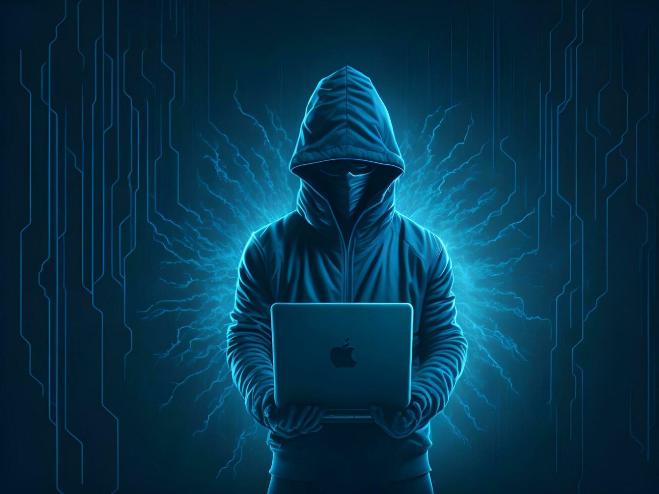 Internet security protection from hacker attacking Cyber attack ai generate photo