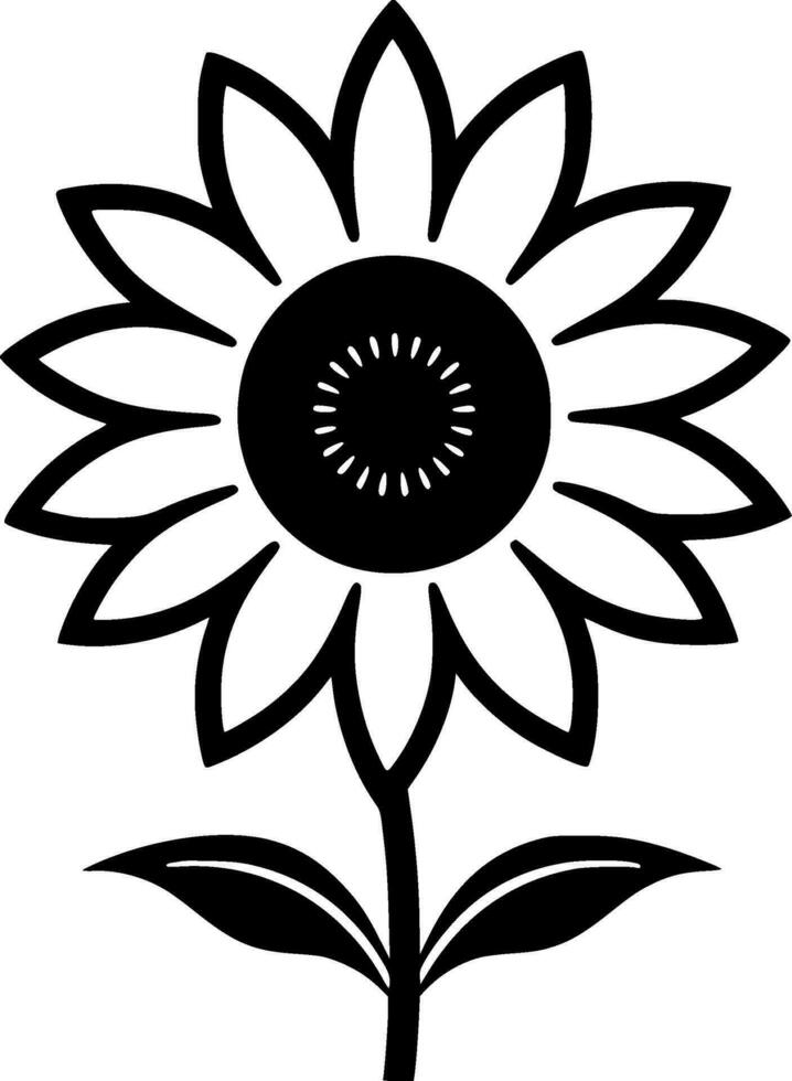 Sunflower, Minimalist and Simple Silhouette - Vector illustration