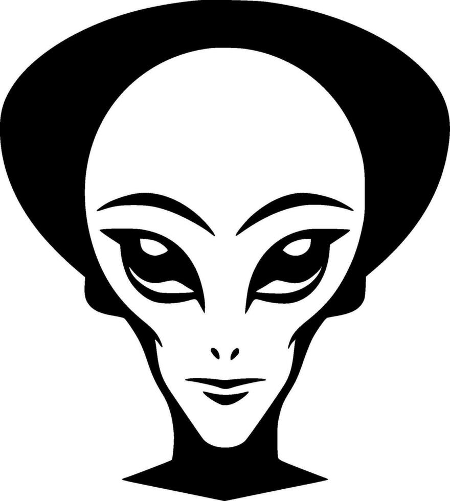 Alien, Minimalist and Simple Silhouette - Vector illustration