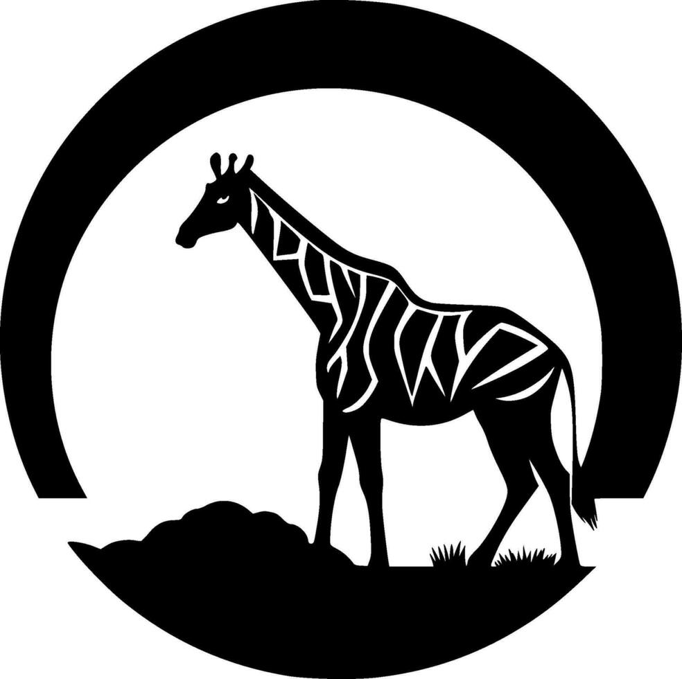 Safari - Black and White Isolated Icon - Vector illustration