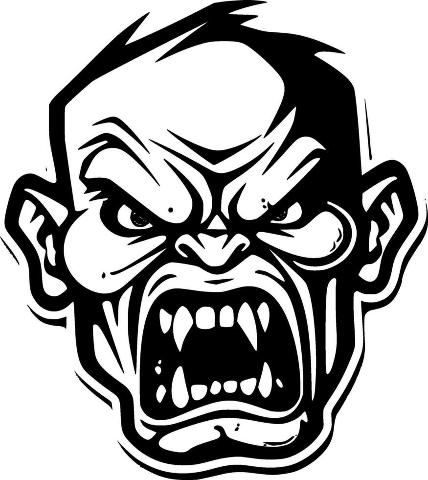 Zombie - Black and White Isolated Icon - Vector illustration