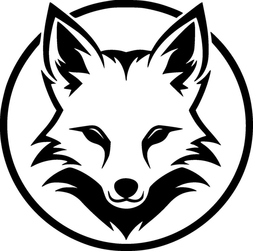 Fox - Black and White Isolated Icon - Vector illustration