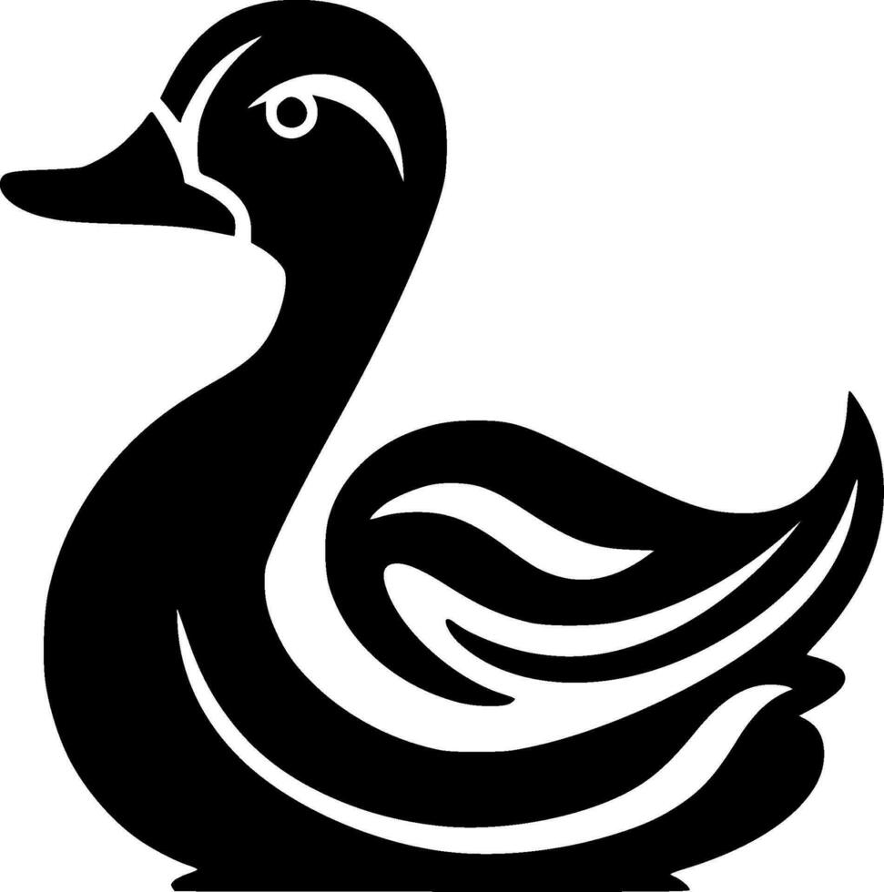 Duck, Black and White Vector illustration