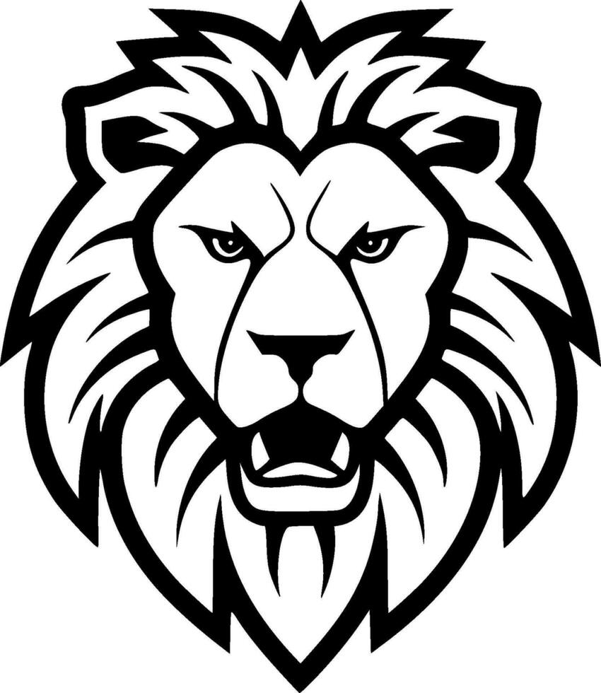 Lion, Black and White Vector illustration