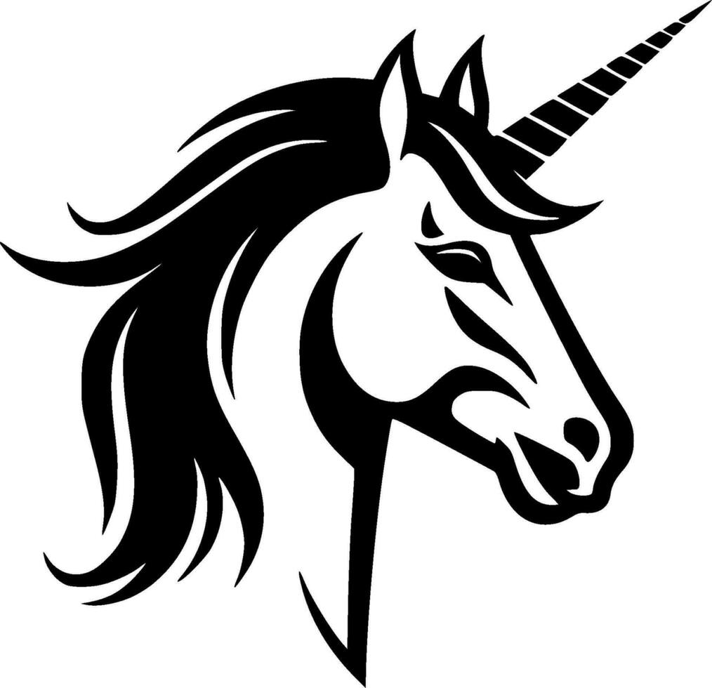 unicornio - minimalista y plano logo - vector ilustración