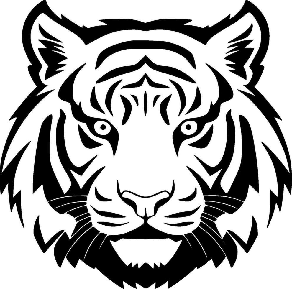 Tigre - minimalista y plano logo - vector ilustración