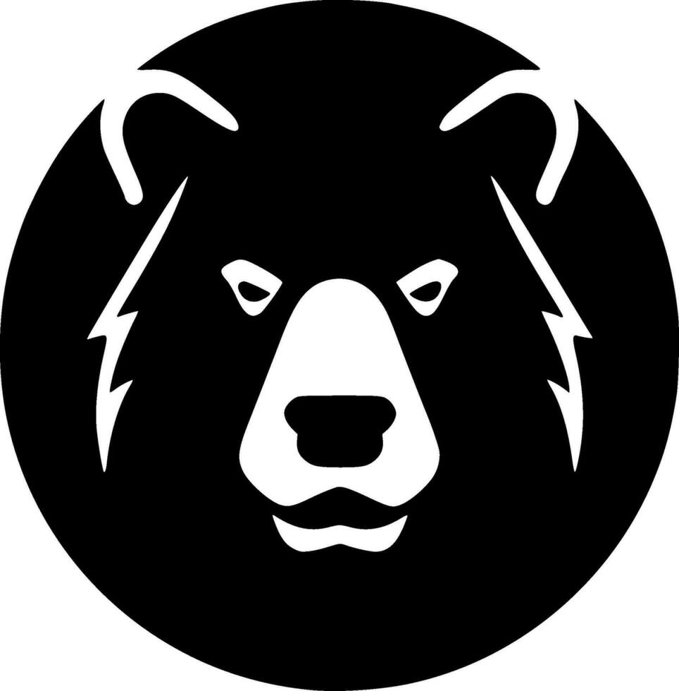 Bear, Black and White Vector illustration