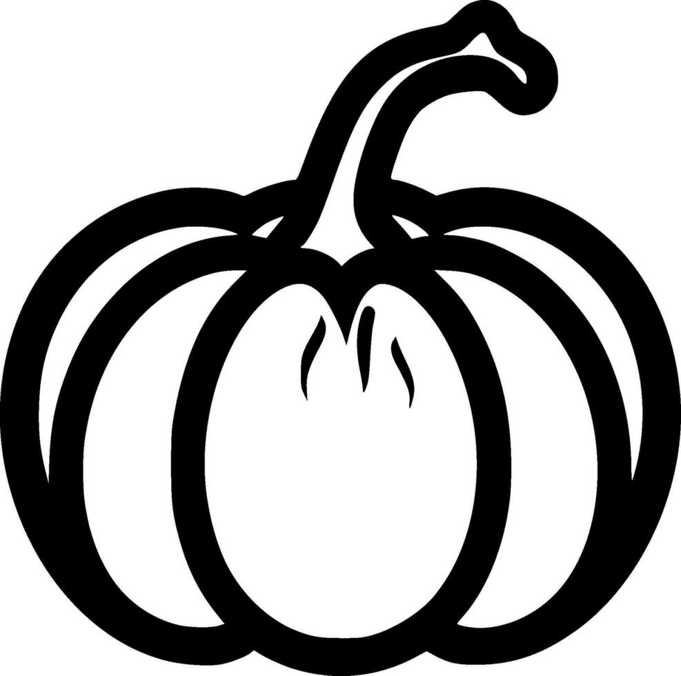 Pumpkin, Black and White Vector illustration