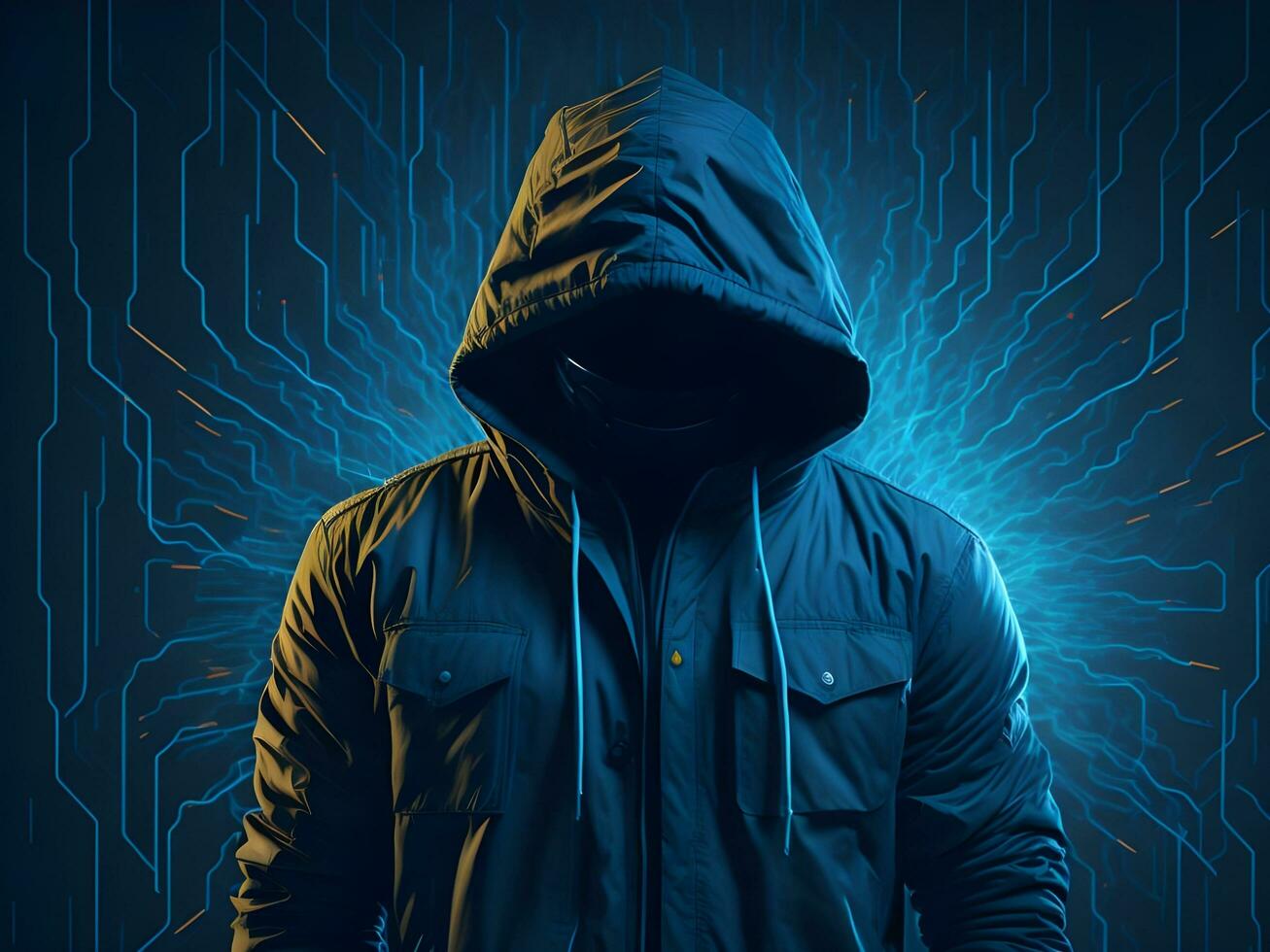 Internet security protection from hacker attacking Cyber attack ai generate photo