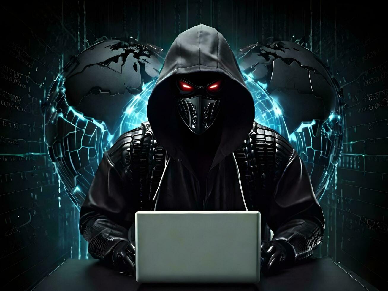 Internet security protection from hacker attacking Cyber attack ai generate photo