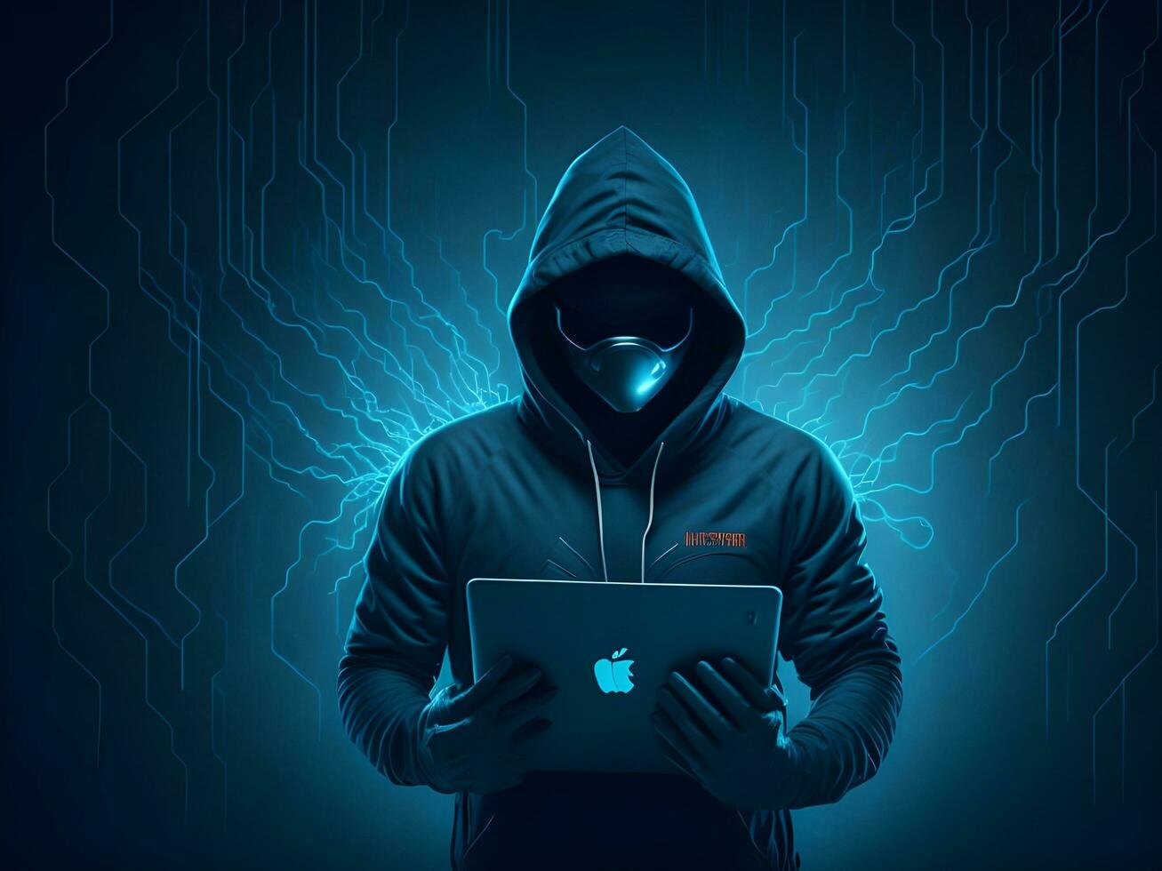 Internet security protection from hacker attacking Cyber attack ai generate photo