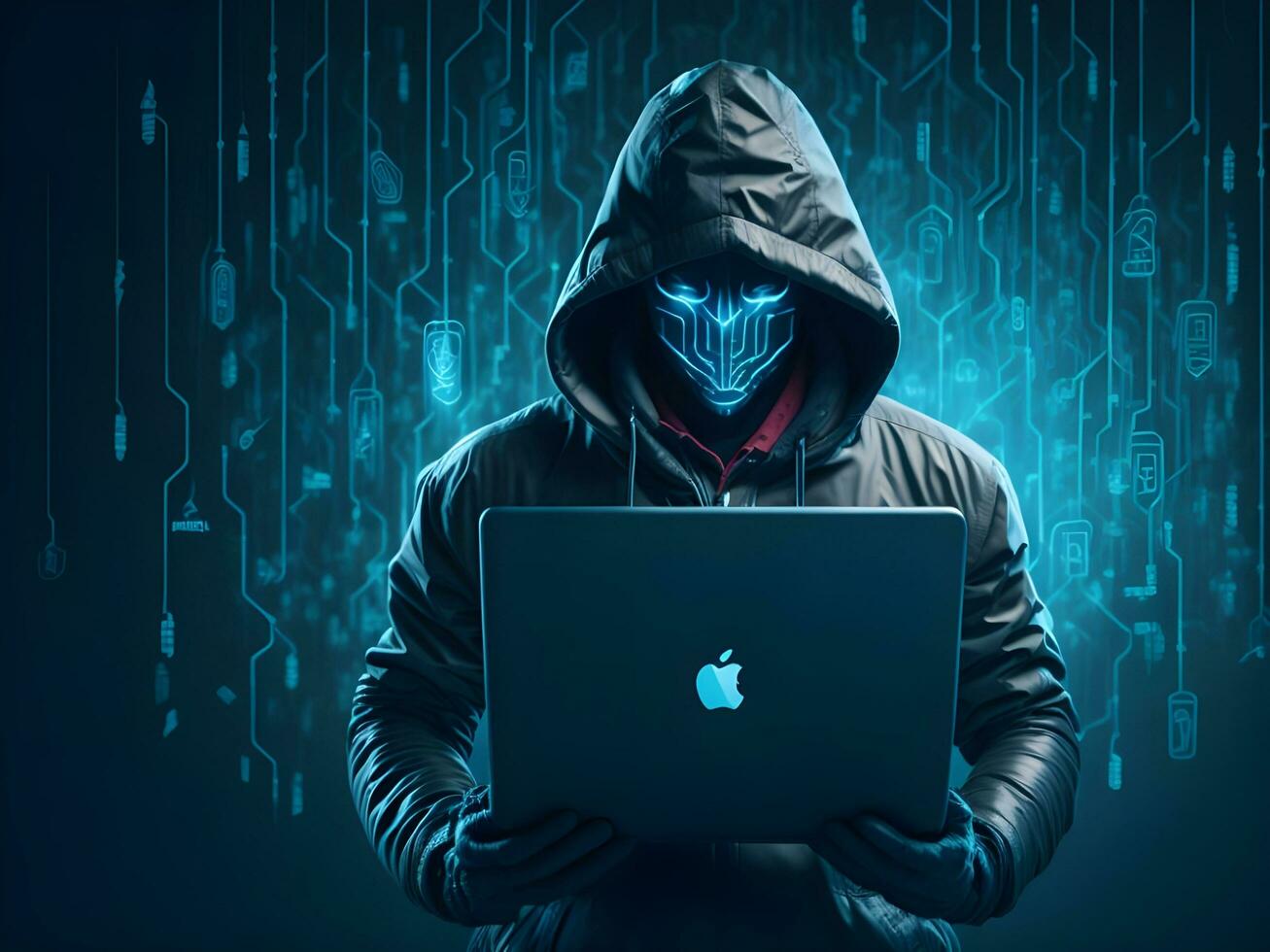 Internet security protection from hacker attacking Cyber attack ai generate photo