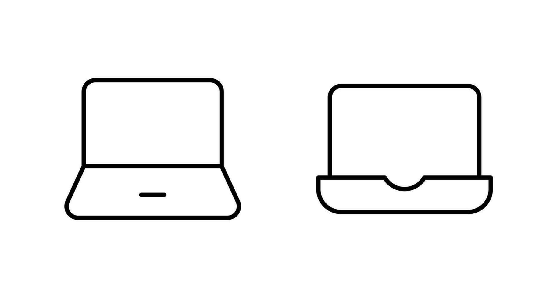 ordenador portátil íconos colocar. ordenador portátil diferente estilo. colección de laptops o cuaderno computadora icono. plano y línea icono - valores vector. lata utilizar para ui y móvil aplicación, web sitio interfaz. vector