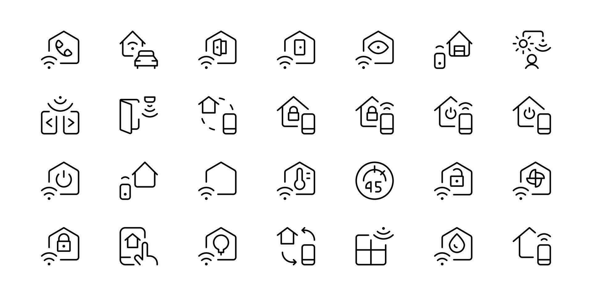 Smart home icon set. Collection of smart house with automation control system vector illustration. Technology concept.