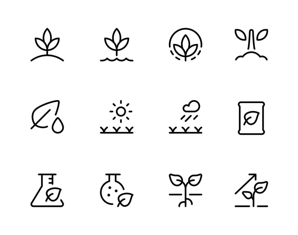 plant growth icon. organic fertilizer icon. flat vector and illustration, graphic, editable stroke. Suitable for website design, logo, app, template, and ui ux.