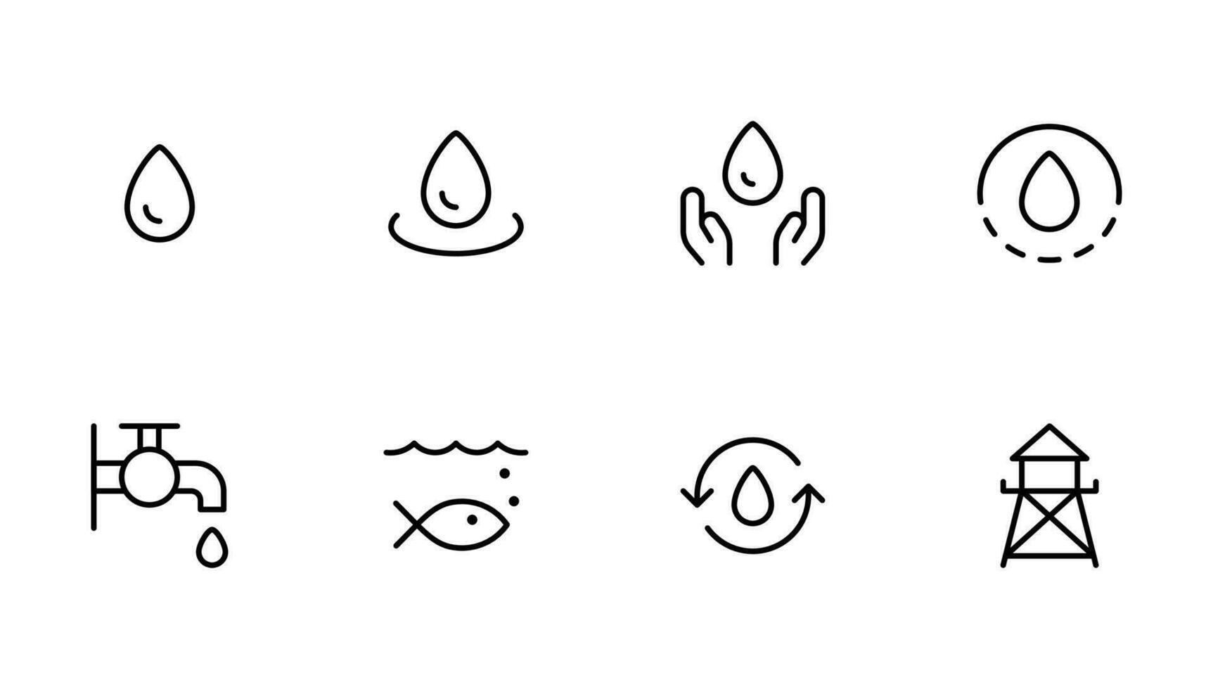 save water icon. flat vector and illustration, graphic, editable stroke. Suitable for website design, logo, app, template, and ui ux.