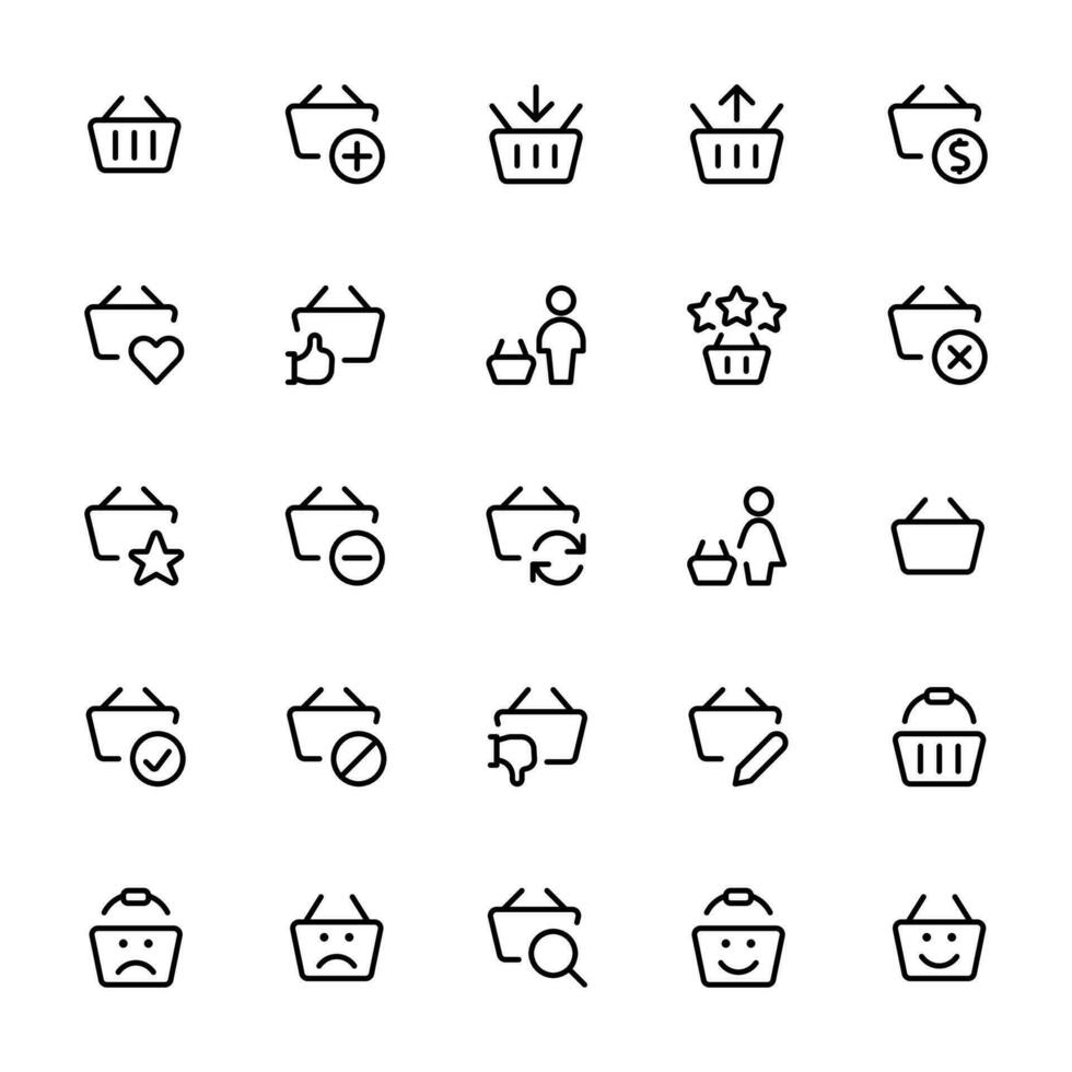 Shopping basket icons, online shopping, cart. Flat vector icon for apps, ui and websites.