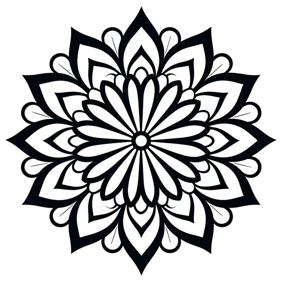 Black and white abstract circular pattern mandala, Mandala Line Drawing Design, Colorful Ornamental luxury mandala pattern vector