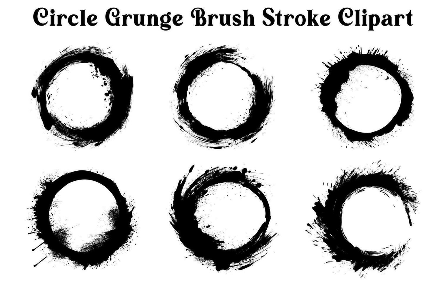 Round Vector Grunge circle brush silhouettes Free