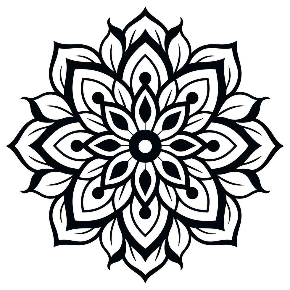 Black and white abstract circular pattern mandala, Mandala Line Drawing Design, Colorful Ornamental luxury mandala pattern vector