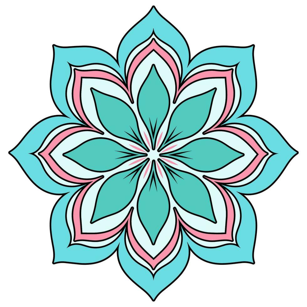 Black and white abstract circular pattern mandala, Mandala Line Drawing Design, Colorful Ornamental luxury mandala pattern vector