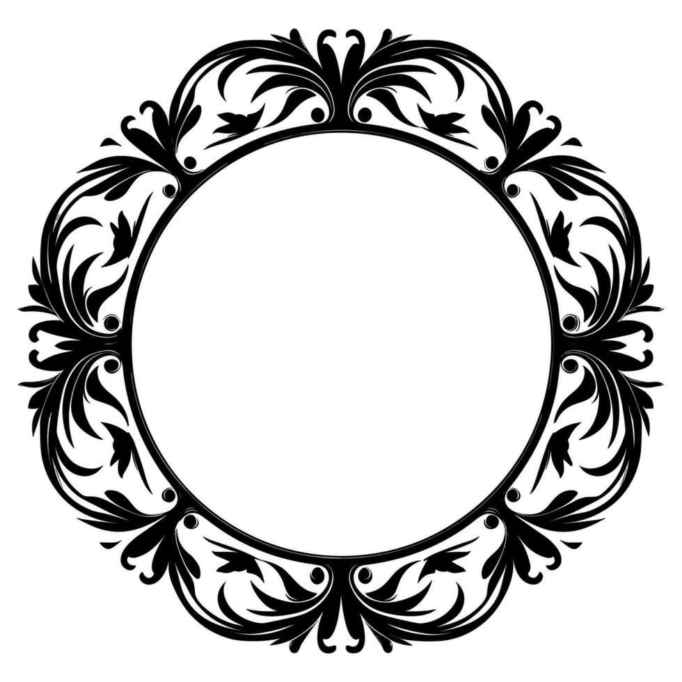 Clásico decorativo ornamental circulo marco vector, redondo vector ornamental marco