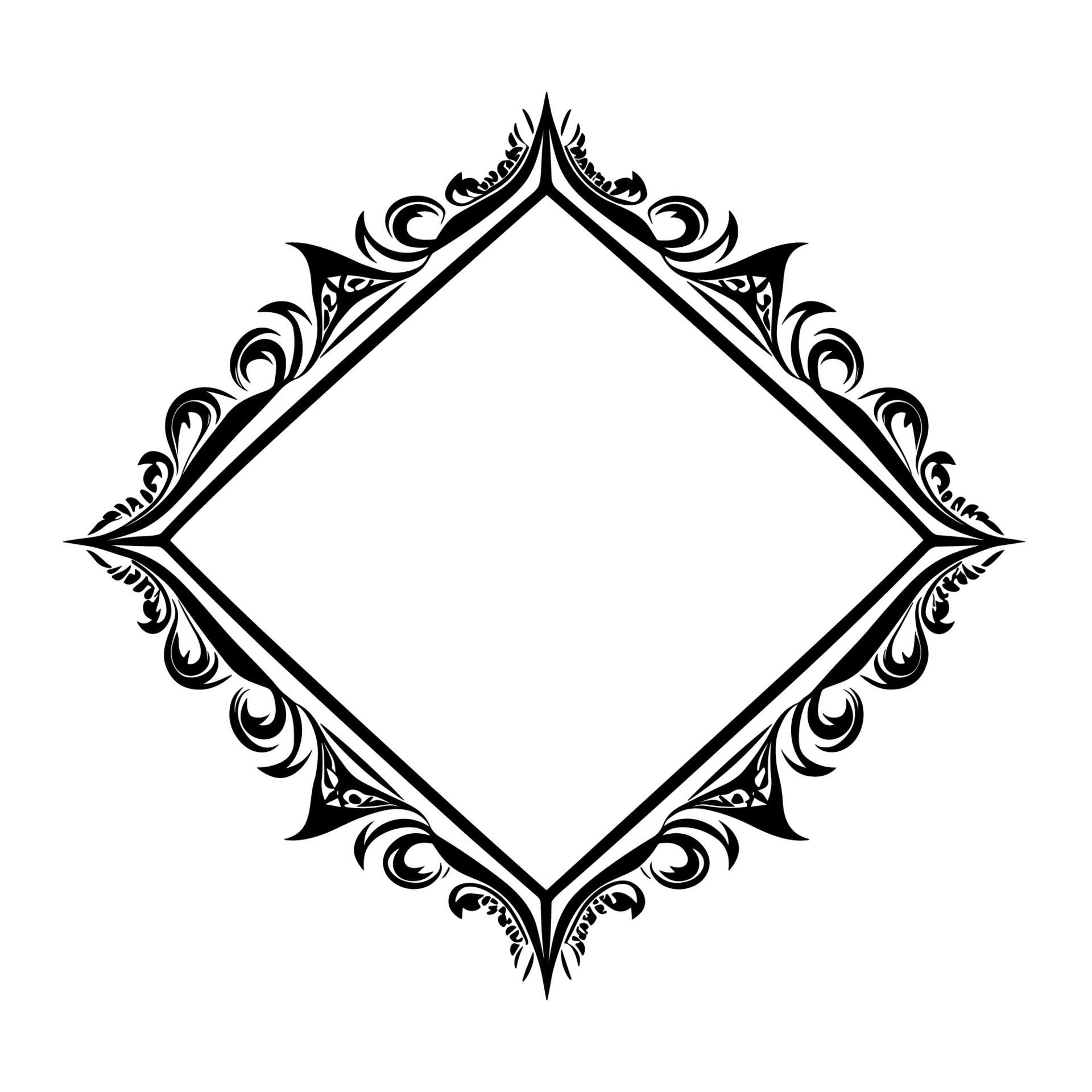 Free Decorative Rectangle frame with corner vector illustration