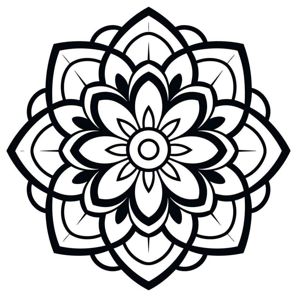 Black and white abstract circular pattern mandala, Mandala Line Drawing Design, Colorful Ornamental luxury mandala pattern vector