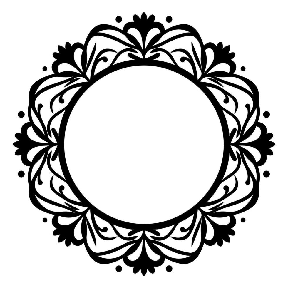 Clásico decorativo ornamental circulo marco vector, redondo vector ornamental marco